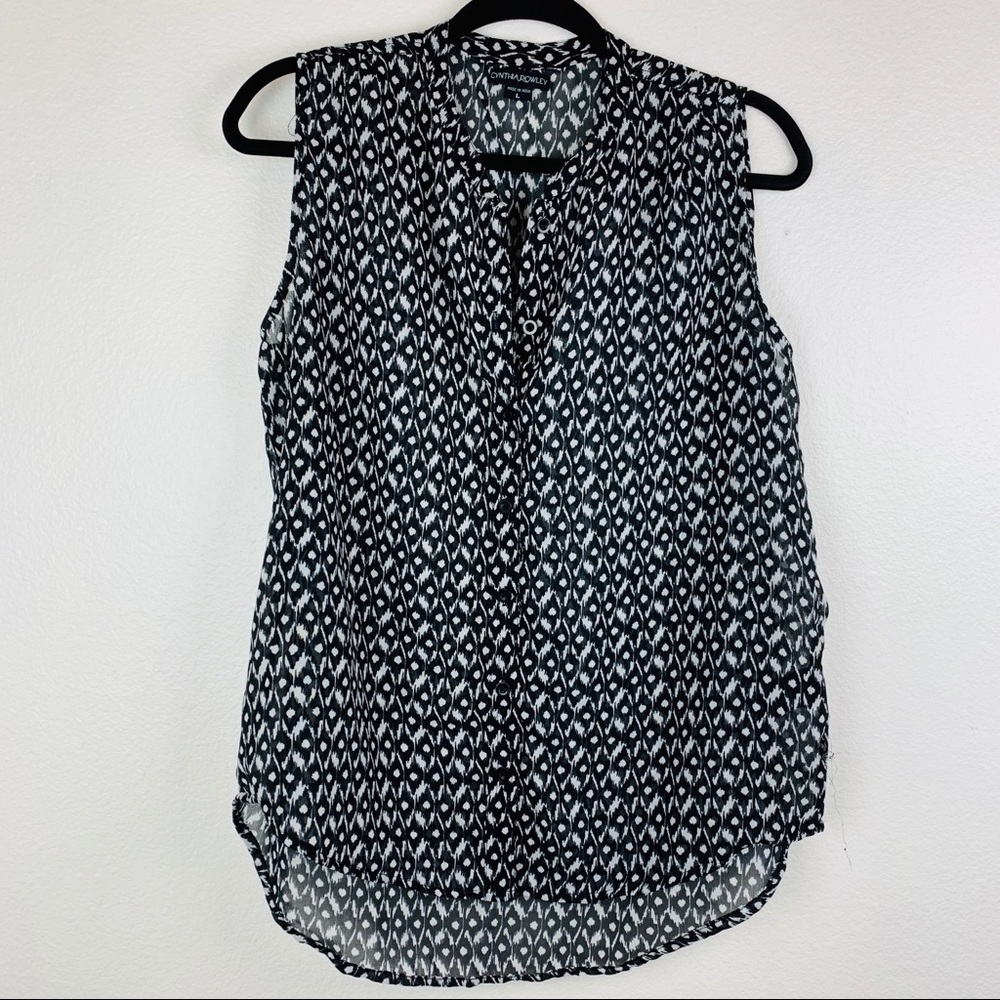 Cynthia Rowley Sleeveless Button Down Blouse